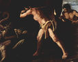 Hercules fights the Hydra of Lerna.