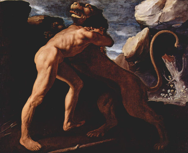 Hercules Destroys the Lion of Nemea 