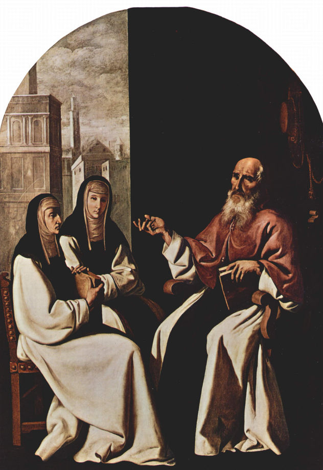 Hl. Jerónimo con la Santa Paula Romana y su hija, Santa Eustoquio