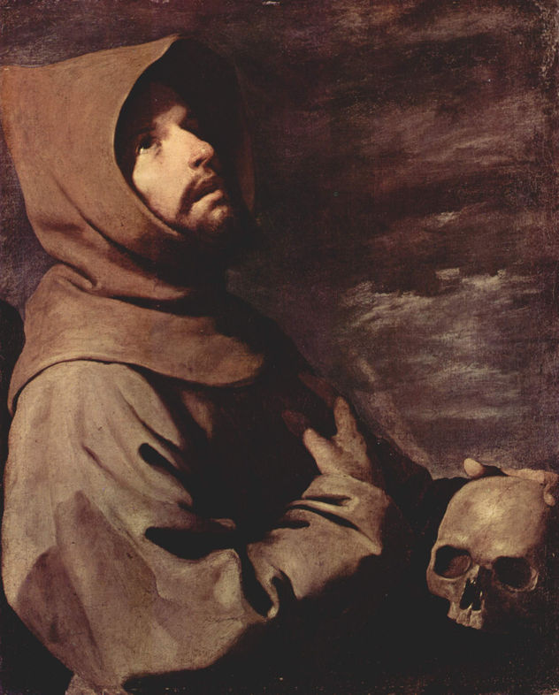 Meditating Saint Francis with Skull