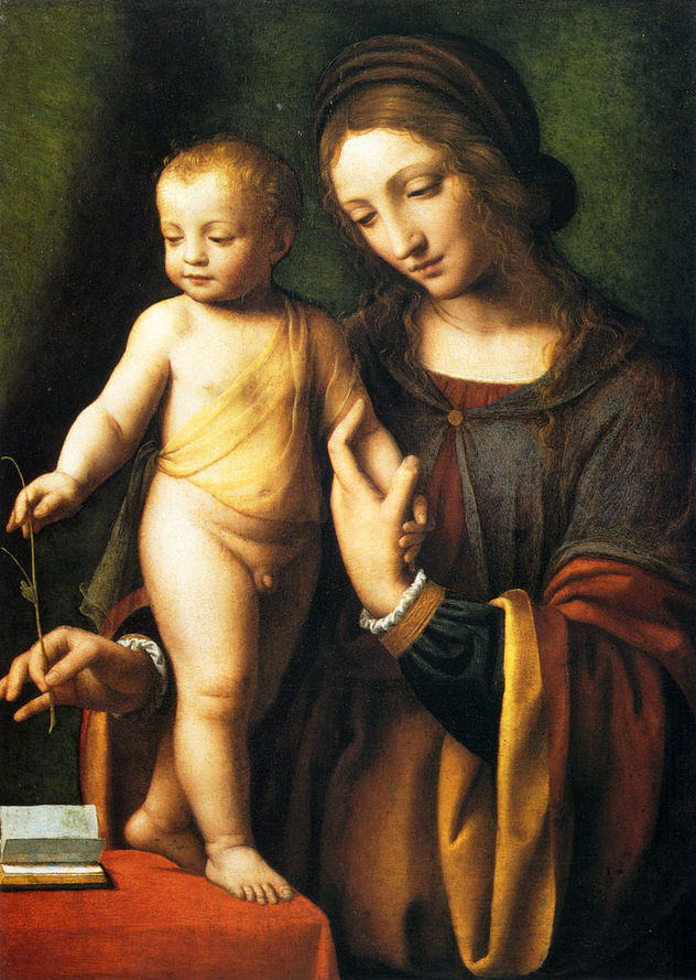 La Virgen y el Niño con una columbina