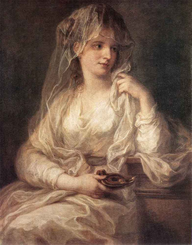 Retrato de una mujer vestida como virgen vestal