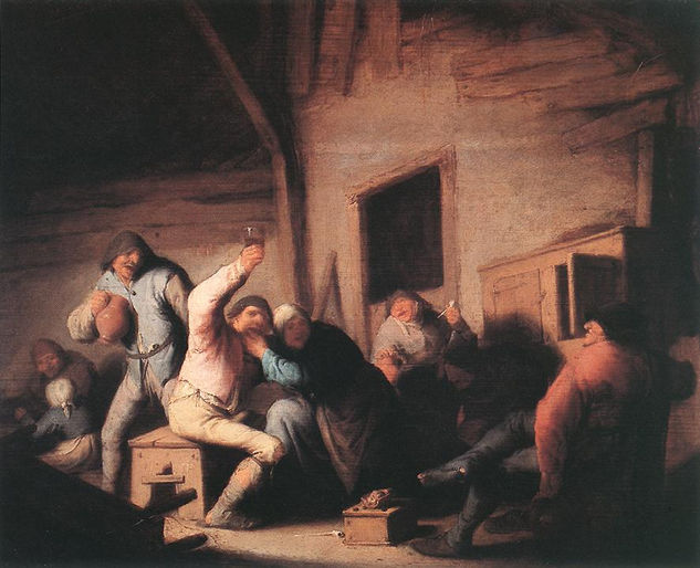 Carousing Peasants In A Tavern 