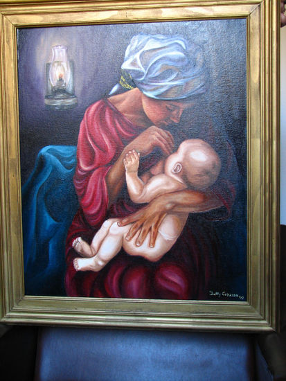 Madre Oil Canvas Figure Painting