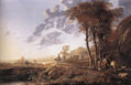Evening landscape With Horsemen And Shepherds