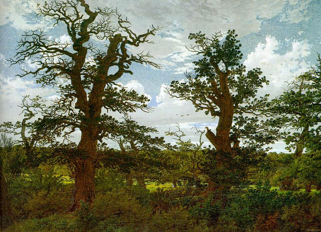 Paisaje con Robles y un Cazador CGF