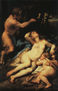 Venus And Cupid With A Satyr