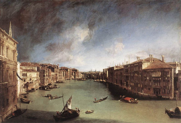 Grand Canal Looking Northeast From Palazo Balbi Toward The Rialto Bridge 