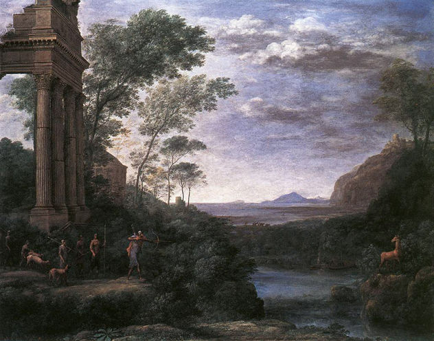 Paisaje con Ascanio cazando el ciervo de Silvia WGA