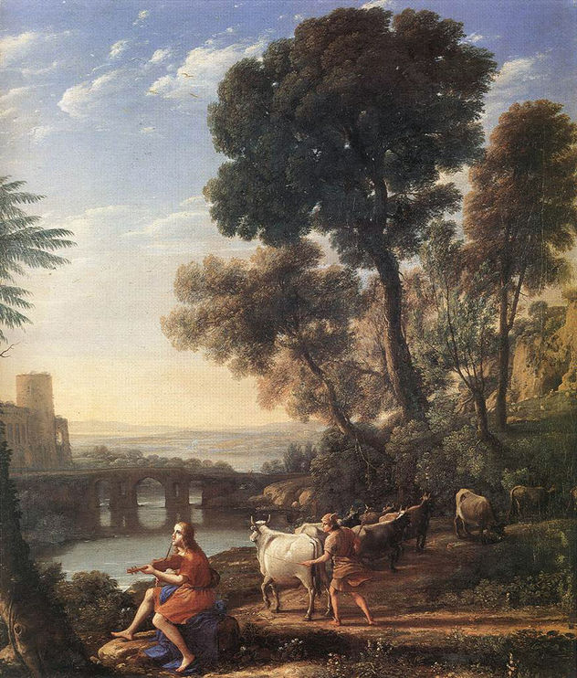 Paisaje con Apolo protegiendo los rebaños de Admeto