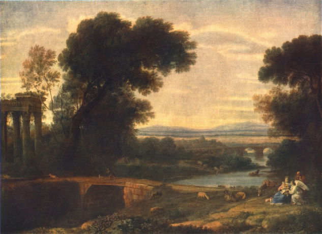 Paisaje con el descanso en la huida a Egipto 1666 