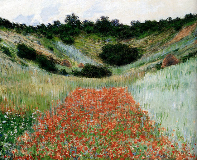 Campo de amapolas en un hueco cerca de Giverny 1885