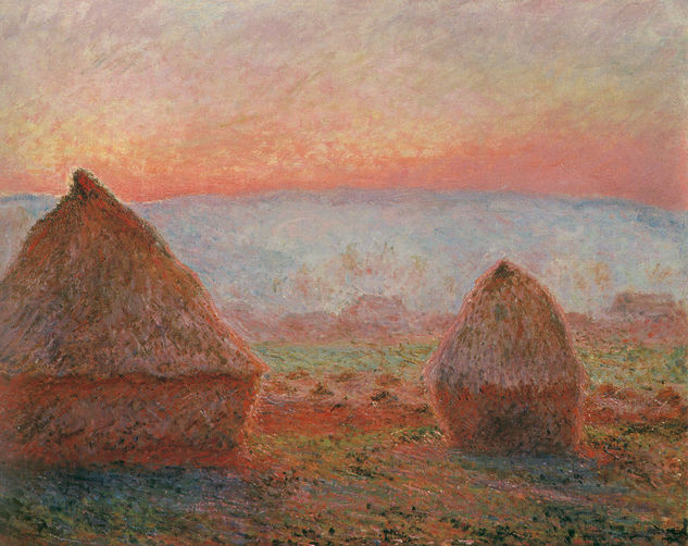 Montones de heno en Giverny, el sol de la tarde 1888 