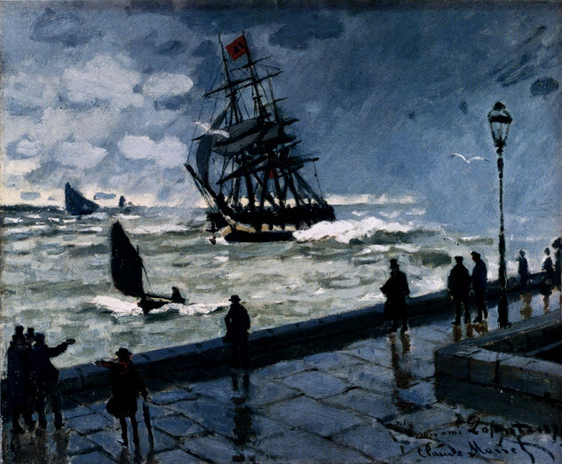 The Jetty At Le Havre Bad Weather 1870 