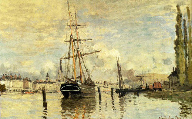 The Seine At Rouen 1872 