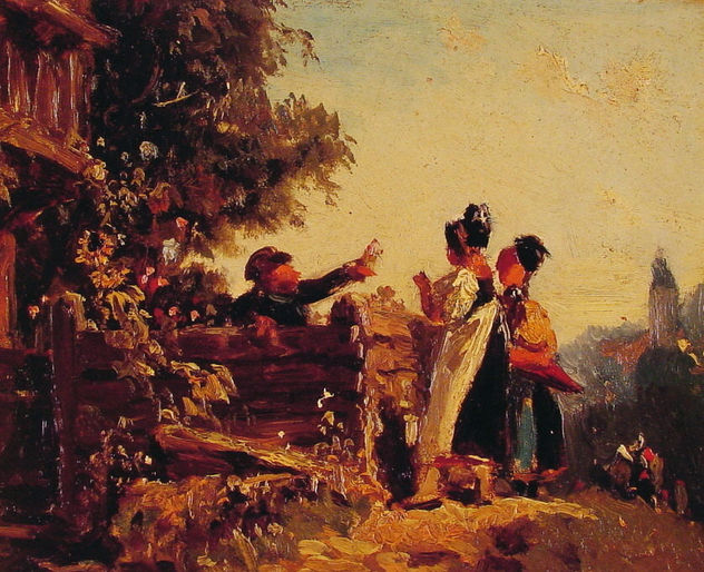 Chicas suabias en una cerca de jardín