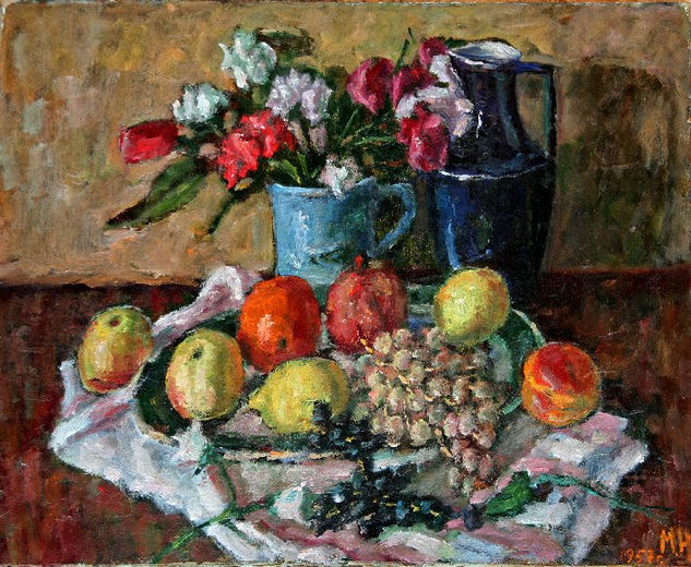 Bodegon con flores Oil Others Still Life Paintings