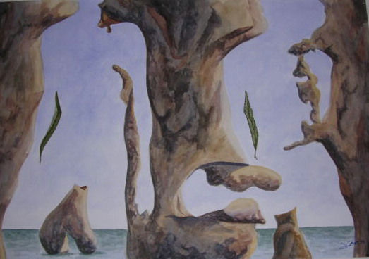 Como hojas entre rocas Watercolour Paper Landscaping