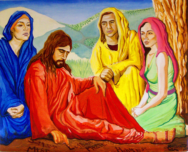 Jesús de Nazaret o el Gran Maestro Socialista Oil Panel Figure Painting