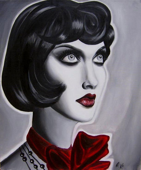 Vampiresa II Oil Textile Figure Painting