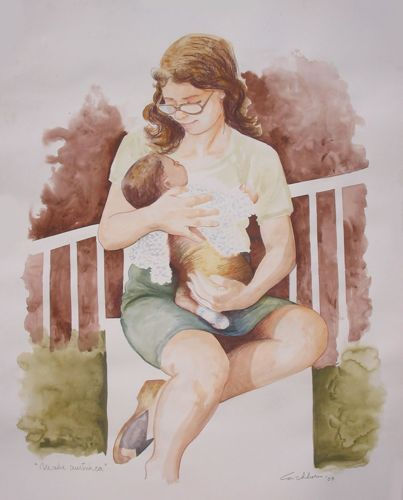 Madre austriaca Watercolour Card Portrait