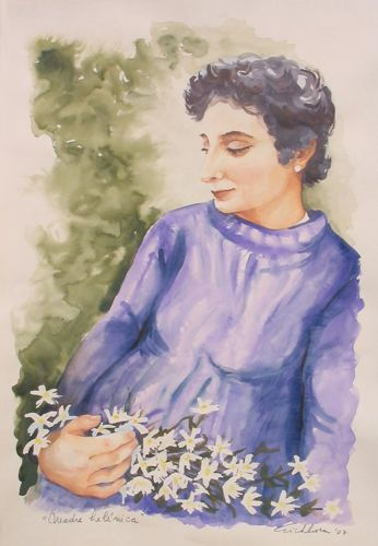 Madre helenica Watercolour Card Portrait