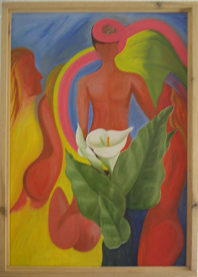 Yo censurado Oil Panel Figure Painting