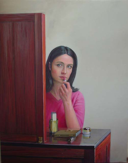 Dama frente al espejo Oil Canvas Portrait