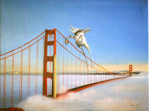 Aparición sobre el puente de San Francisco Oil Canvas Figure Painting