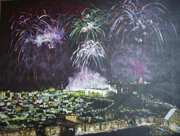 Fiestas de Almuñecar Acrylic Canvas Landscaping