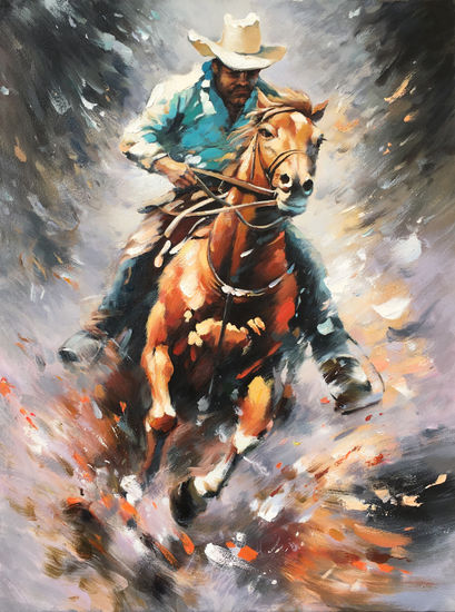 Cowboy 1376 Acrylic Canvas Figure Painting