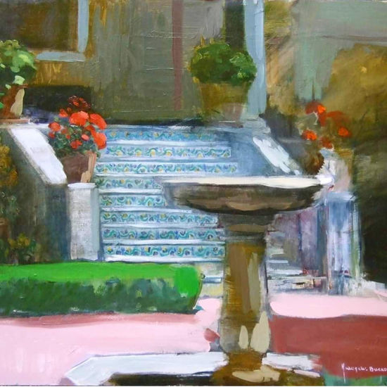 Luz en el Jardín del Museo Sorolla Oil Panel Landscaping