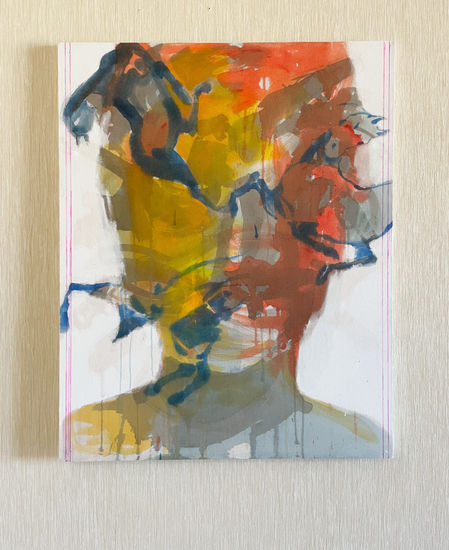 Abstracted face Acrylic Canvas Figure Painting