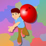 A cheerful child with a red balloon