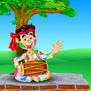 A boy playing a drum