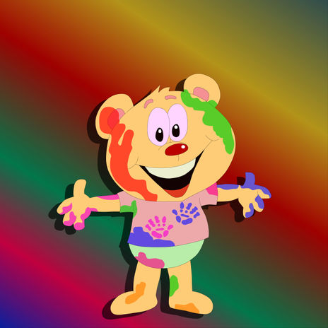 A cartoon bear