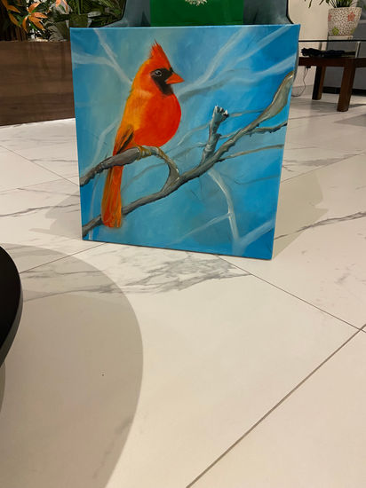 Christmas bird Oil Canvas Animals