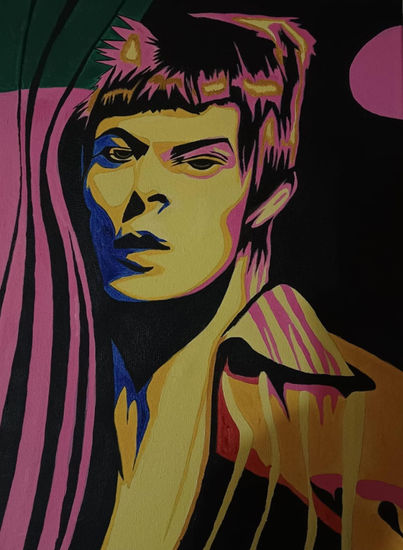 Bowie Pop Art I Oil Canvas Portrait