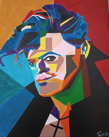 Bowie Pop Art III 1700.- Acrílico Lienzo Retrato