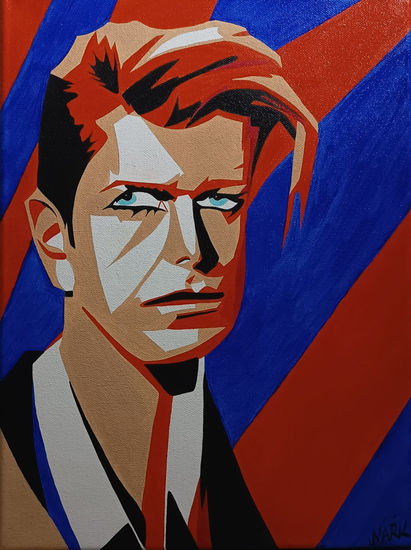 Bowie Pop Art IV Óleo Lienzo Retrato