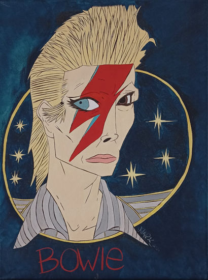 Bowie Pop Art VII Acrílico Lienzo Retrato