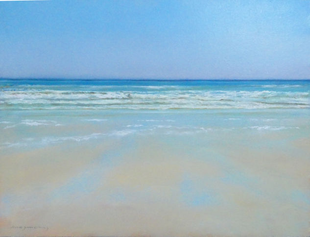 Orilla en playa de La Barrosa II Oil Panel Marine Painting