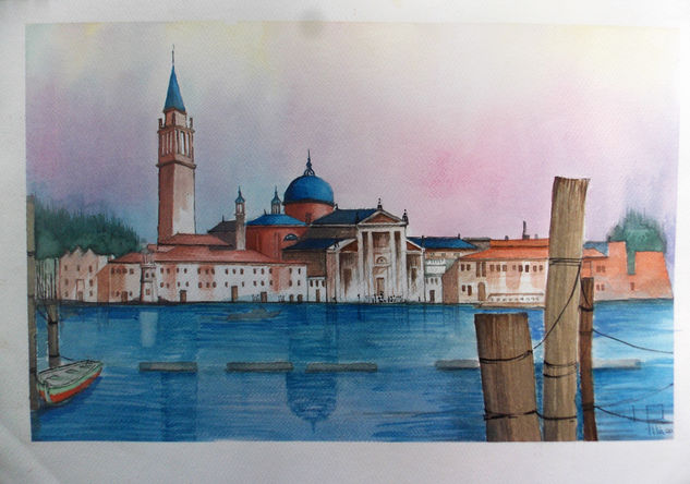 SAN GIORGIO MAGGIORE - VENEZIA Acuarela Papel Paisaje