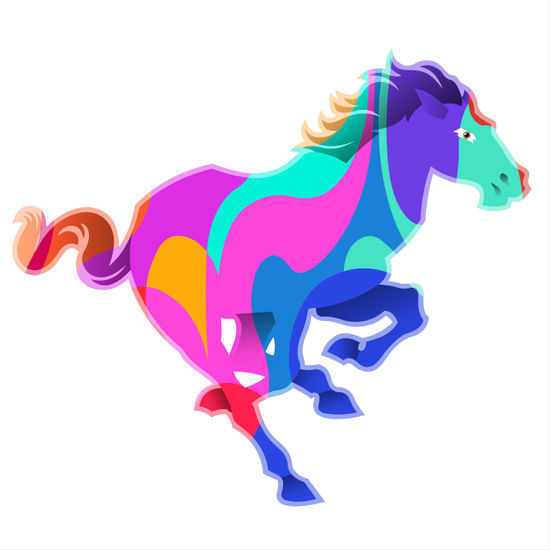 A vibrant horse 