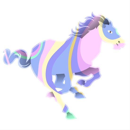 A vibrant, stylized horse 