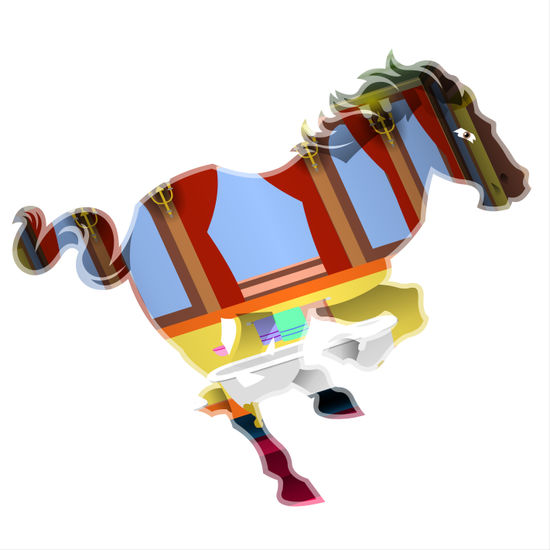 A stylized horse 