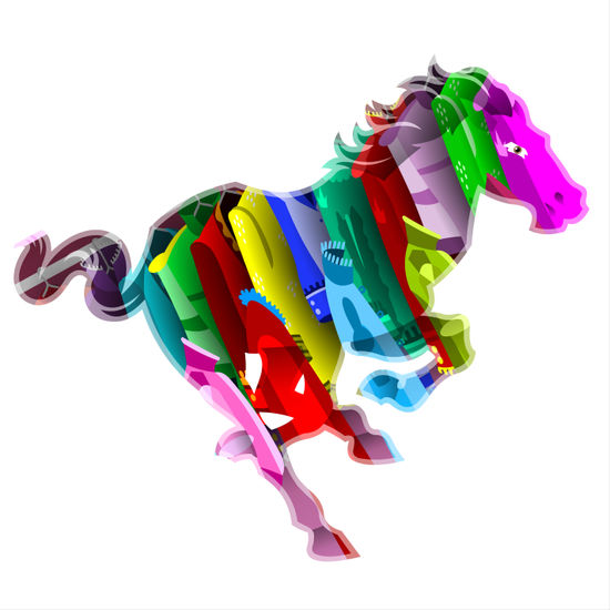 A vibrant horse 