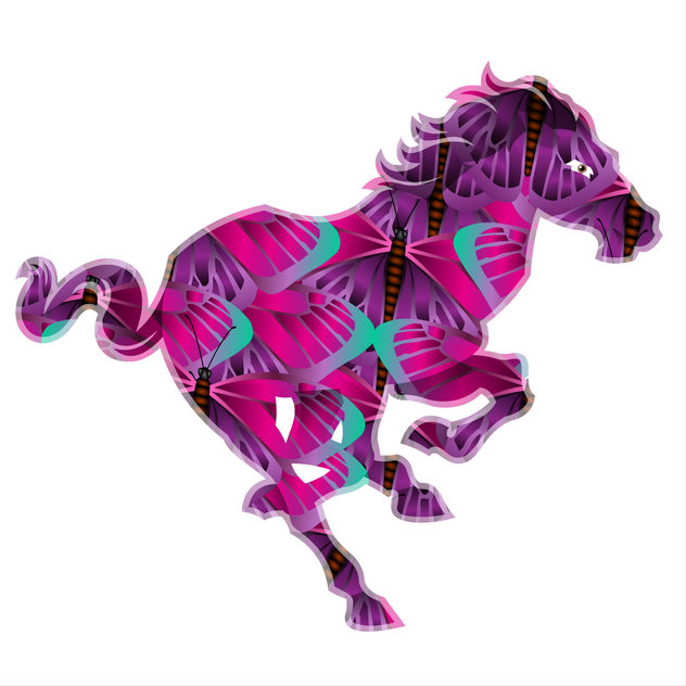 A vibrant silhouette of a horse