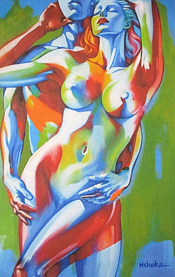 "Shades of Love" Acrílico Lienzo Desnudos