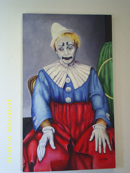 pierrot Óleo Lienzo Figura